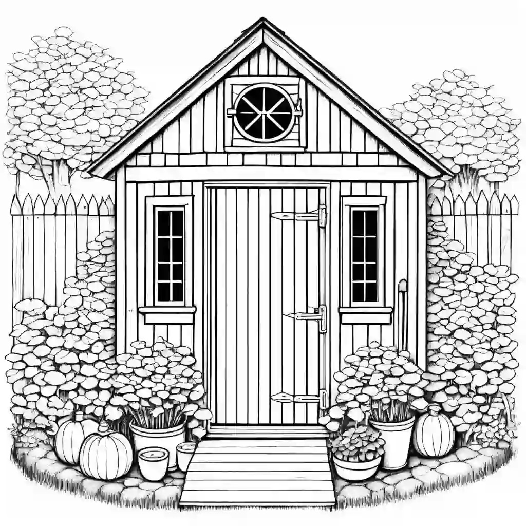 Garden shed coloring pages